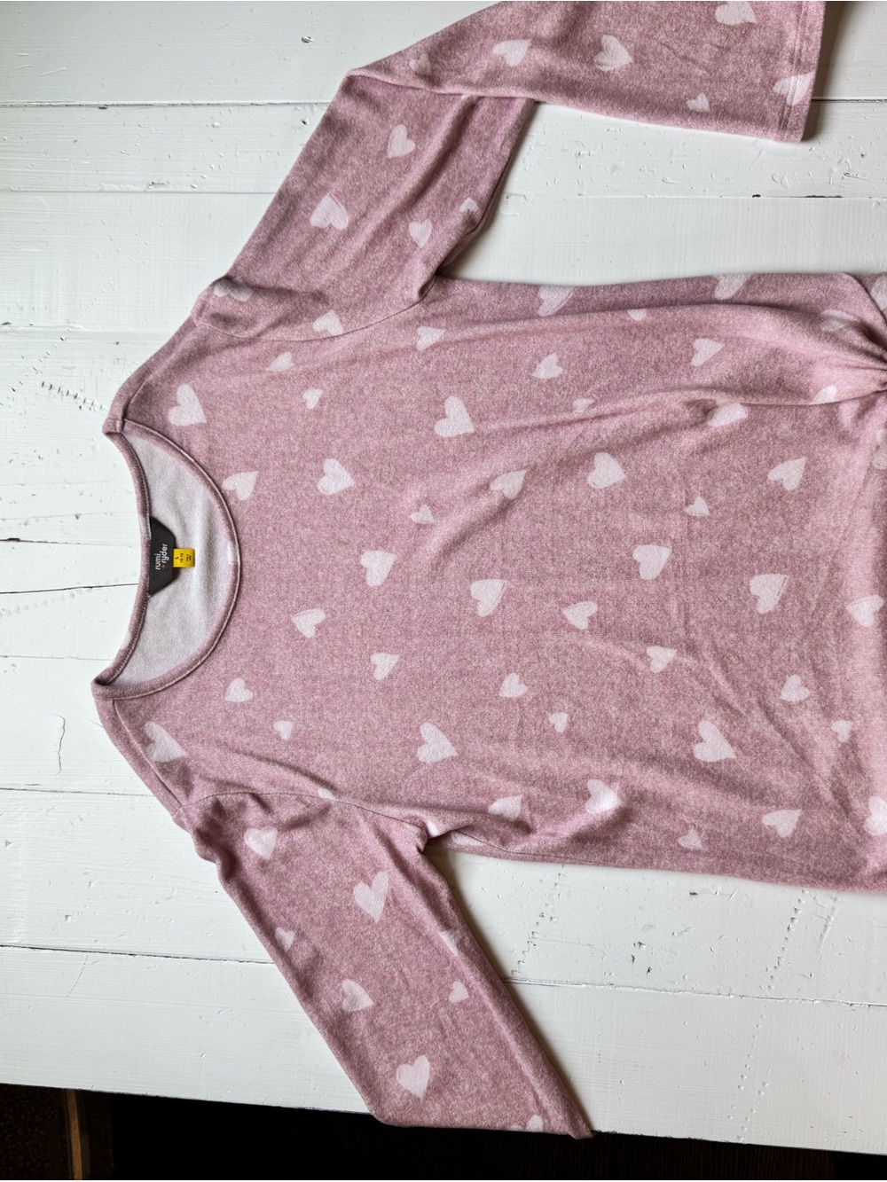 Rumi & Ryder Pink Heart Print Soft Long Sleeve – Girls L/12-14